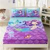 3pcs Cute Mermaid Ocean Printed Fitted Sheet, Soft Comfortable Bedding Set, For Bedroom, Guest Room 1*Fitted Sheet+2*Pillowcase