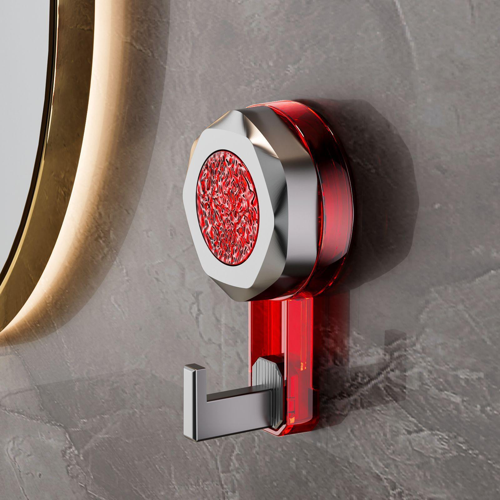 

Household Hooks No Punching Strong Load-bearing Bathroom Rotating Suction Cup Hook Vacuum Seamless Kitchen Door Wall красный