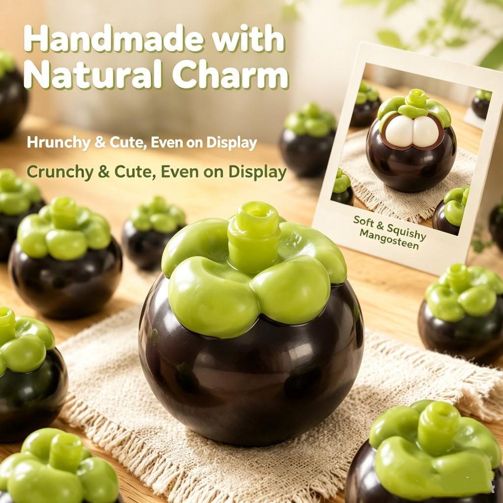 Crunchy Mangosteen Squishy Toy Building Block Filled Moldable Stress Ball Round Blocks Squeeze Fidget Toy Stress Relief Toy for Office Home Travel