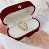 18K Gold-Plated Titanium Steel Twist Chain Ring - Trendy European Style for Women