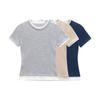 Kaslead New Arrival Women's Fashion Style Stylish Simple and Versatile Casual Double Layer T-shirt 5644318