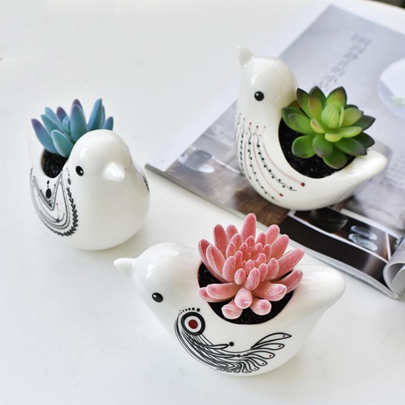 Cute Bird Flower Pot Ceramics Succulent Pot Planter Home Decor Indoor Decoration Desktop Ornaments Bonsai Plant Pot