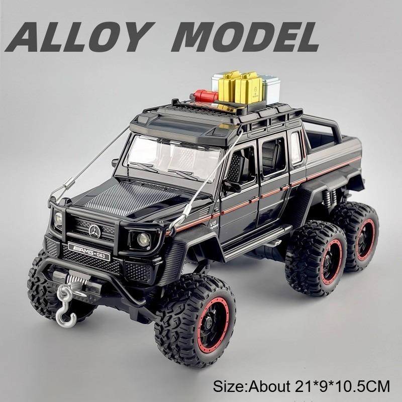1:32 RAM Mammoth G63 6x6 Autos Spielzeug Legierungsmodelle Diecasting Türen geöffnet Miniatur Wohnwagen Licht Musik Fahrzeuge Jungen Weihnachtsspielzeug