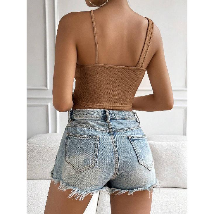 New Summer Casual Temperament Slim Fit Sexy Vest T-Shirt Sleeveless Suspender Versatile Top Strapless Women