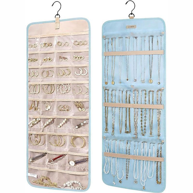 Double-Sided Hanging Jewelry Bag for Anti-Oxidation Storage of Earrings, Necklaces, and Rings