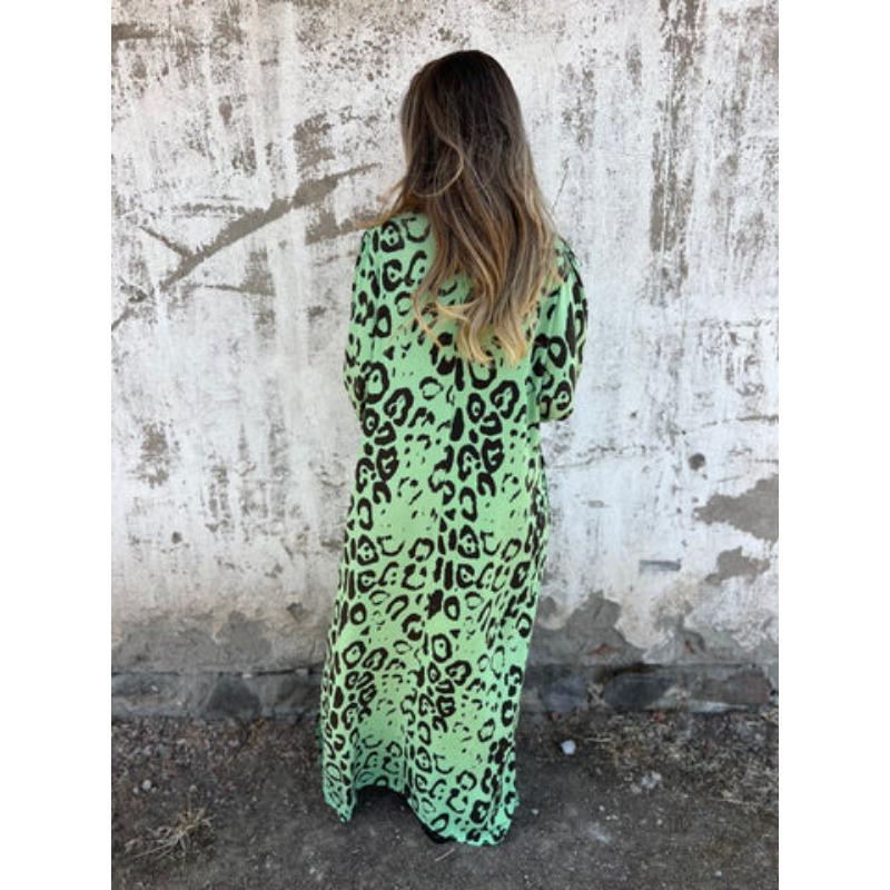 YYFS Women's Fashion Spring Fall Colour Block Print Long Sleeve V-Neck Loose Waistline Casual Dresses