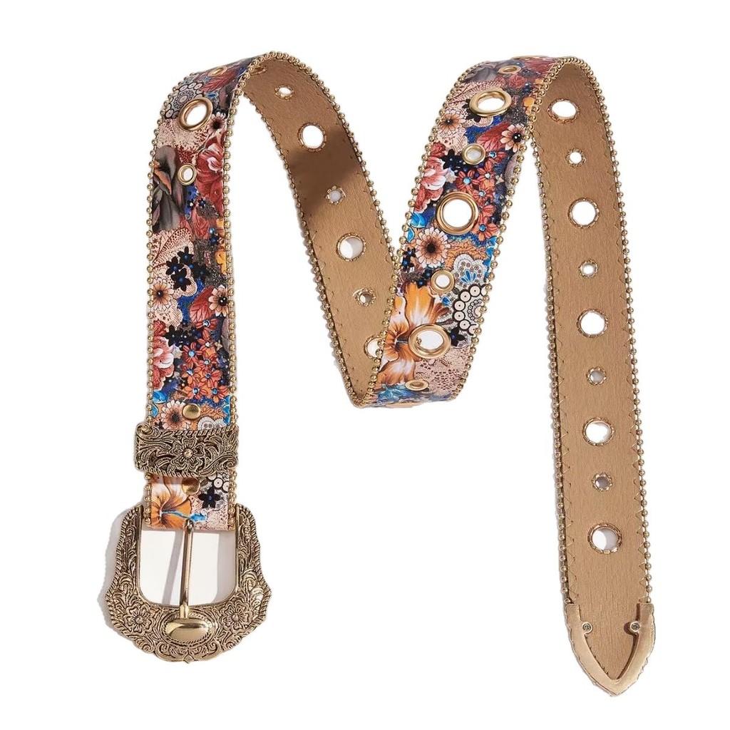 American Style Pu Leather Belt With Irregular Pattern Punk Fashion Accessory For Men