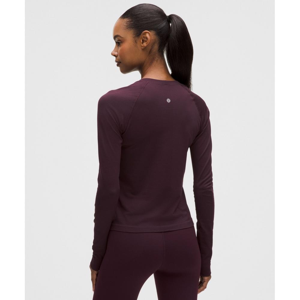 Lululemon Swiftly Tech Long Sleeve Shirt 2.0  Waist Length Black Plum Black Plum