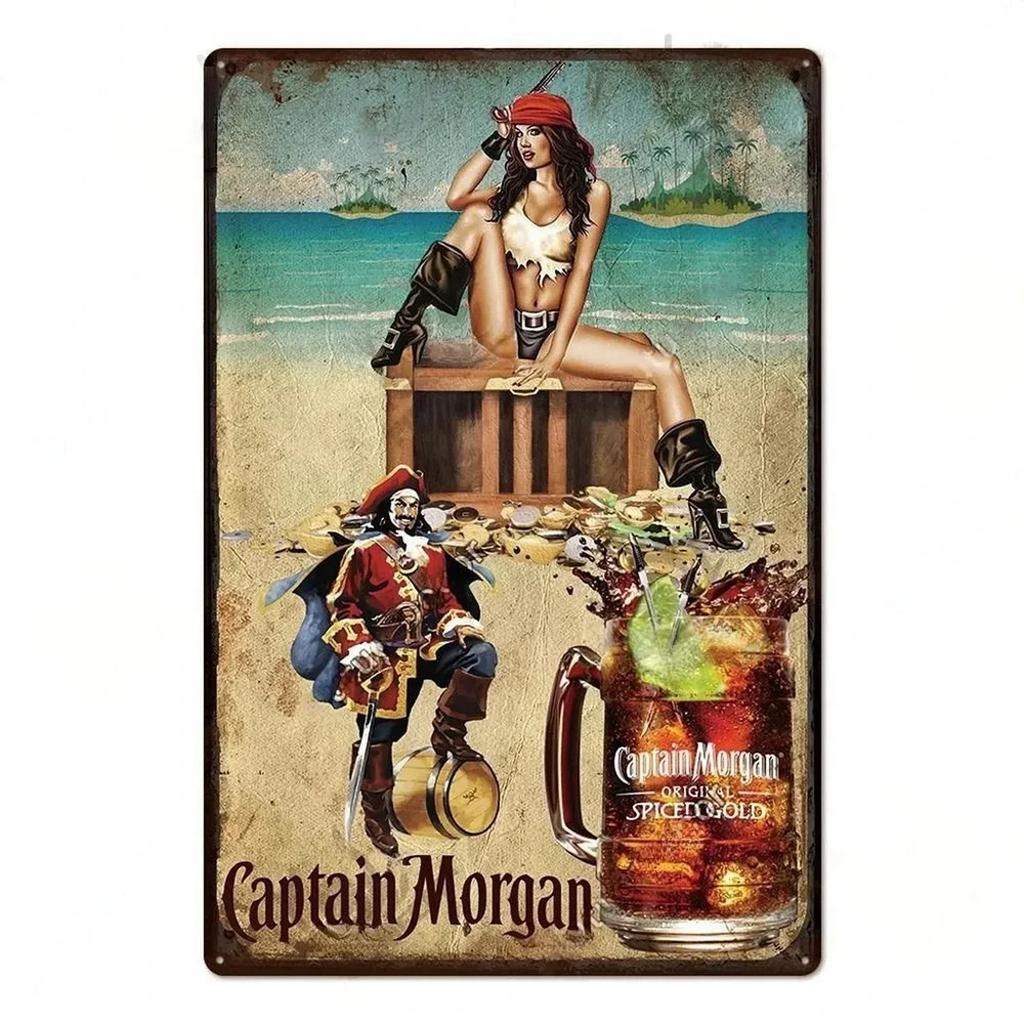 Vintage Metal Tin Sign  Captain Original Wall Decor Plaque Retro Art Poster for Man Cave Home Cafe Garden Club Bar  Iron Paintin