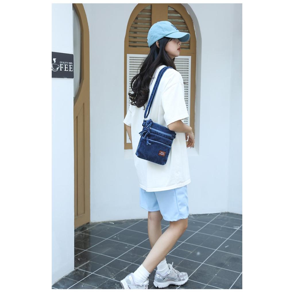 Xeie Thuk Borsa a Tracolla Unisex Denim Multi Scomparto Quotidiana