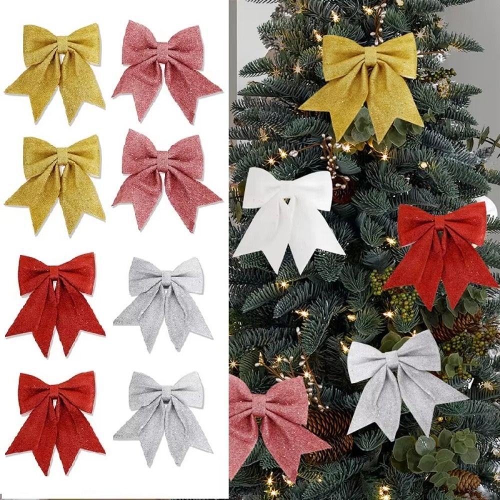 2Pcs Creative Bow Christmas Decorations 3D Christmas Bow Decorations  Holiday Accessories