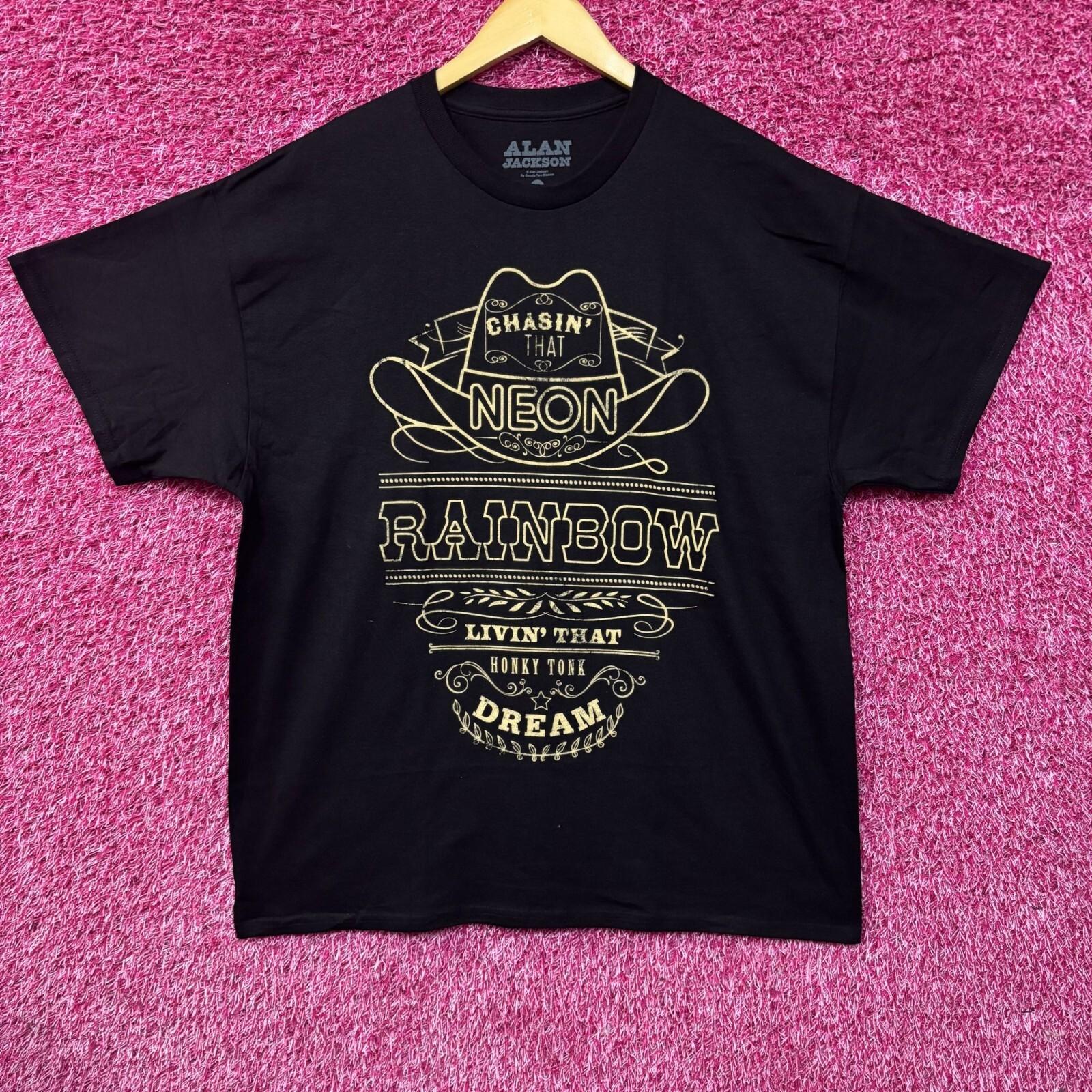 Alan Jackson Chasin That Neon Rainbow Black T-Shirt XL L