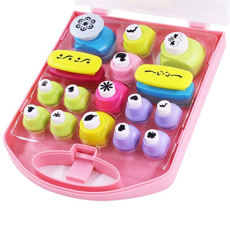 

AB34-Craft Punches 16PCS Assorted Sizes For DIY For Greeting Card Creation- All Different Hole Punches For Scrapbooking Arts