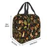 Thanksgiving Mushrooms Harvest Botanical Night Garden Insulated Lunch Bag for Women Office Cooler Thermal Food Box Tote Portable