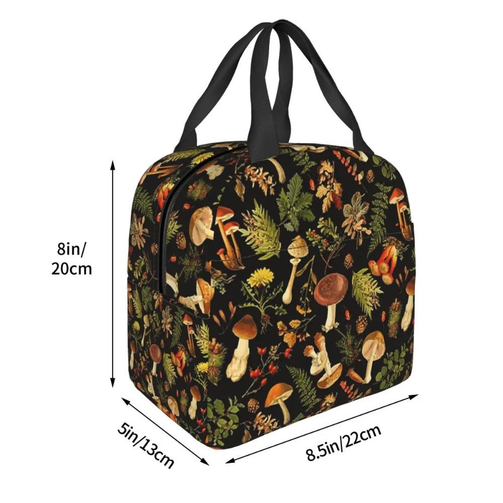 Thanksgiving Mushrooms Harvest Botanical Night Garden Insulated Lunch Bag for Women Office Cooler Thermal Food Box Tote Portable