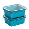 Silicone Freezing Tray With Plastic Lid Freezer Container Large Ice Molds Easy-Release Stackable For Food Storage & Meal Prep