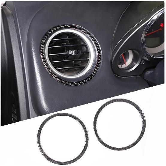 Car Side Air Outlet Vent Frame Sticker for Mitsubishi Eclipse 2006-2011, 2PCS Soft Real Carbon Fiber Car Interior Dashboard Side Air Vent Cover Decal