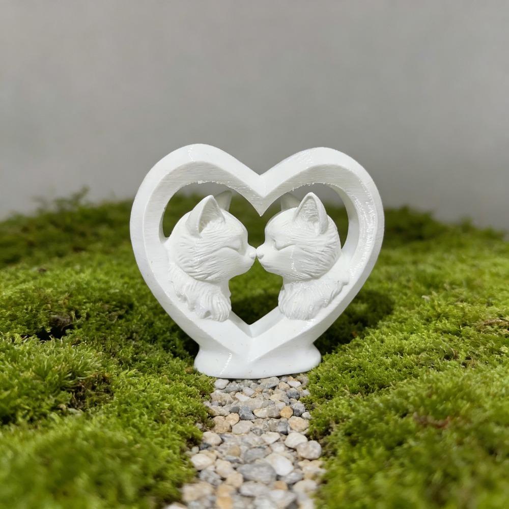 Love Couple Cat Statue Ornament, Kiss Couple Cat Sculpture, Love Cat Home Desktop Decoration, Perfect Gift for Cat Lovers