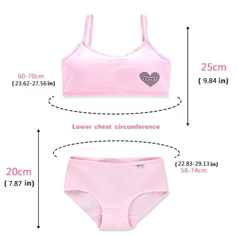 Flickors Bomulls Underkläder Toppar Barn Träningsbehåar Unga Flickor BH Tonåring 8-16 år