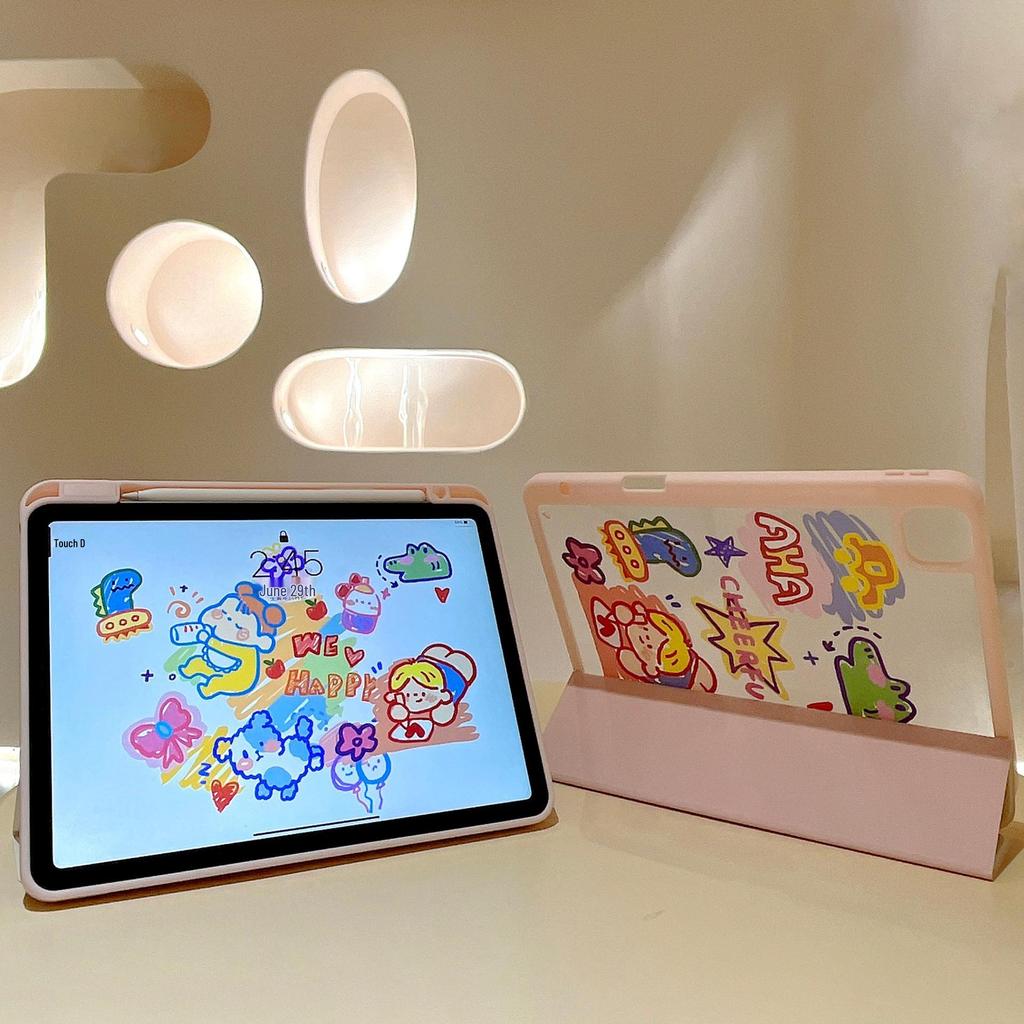 Magnetic Cartoon Acrylic iPad Case - Fits iPad Air 5 & iPad Mini 6 for Secure Tablet Protection