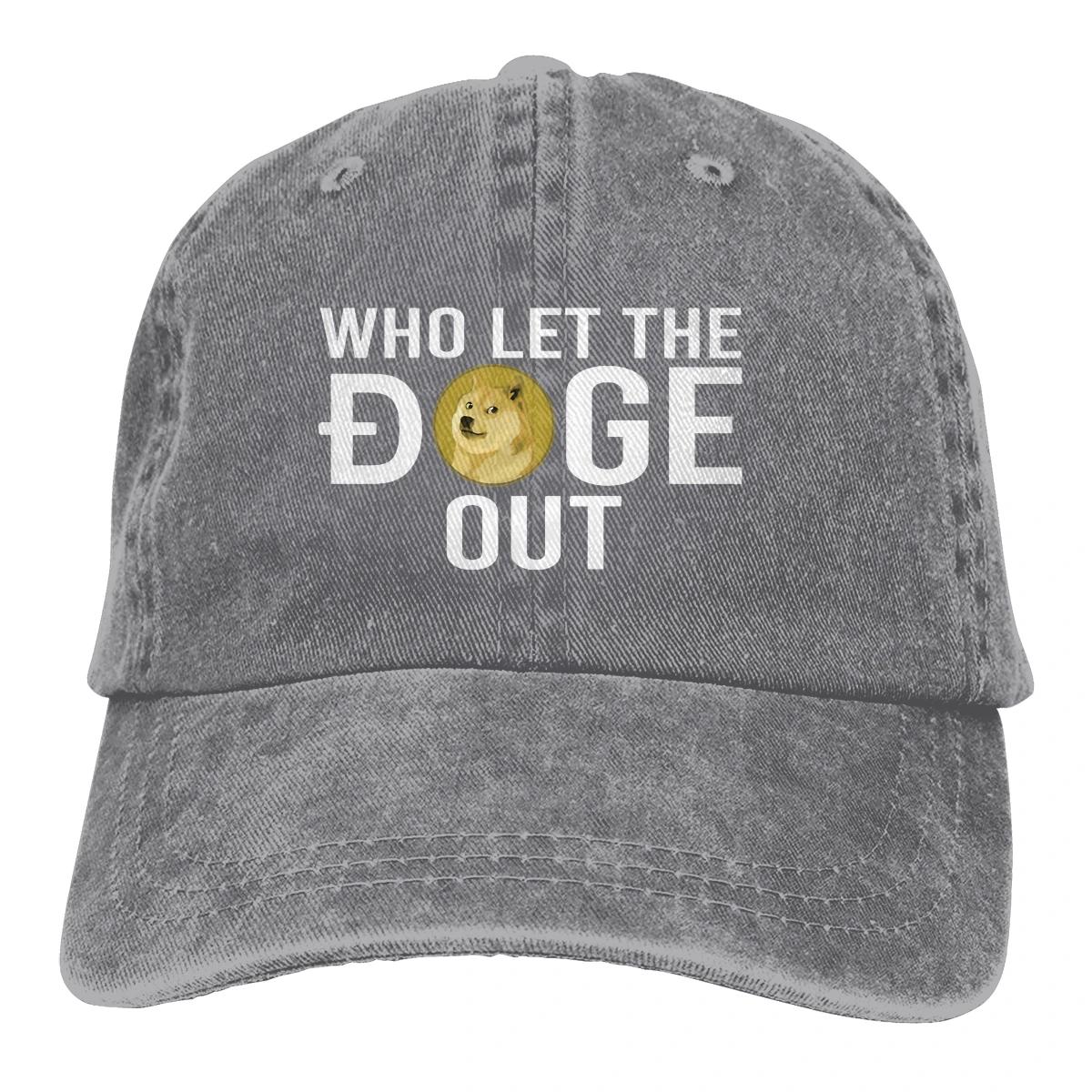 Who Let The Doge Out Baseball Cap Men Hats Women Visor Protection Snapback Dogecoin Cryptocurrency Miners Meme Caps Adjustable