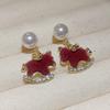 Sweet Pony Pearl Earrings Cute Ear Studs Delicate Earrings for Women  Women