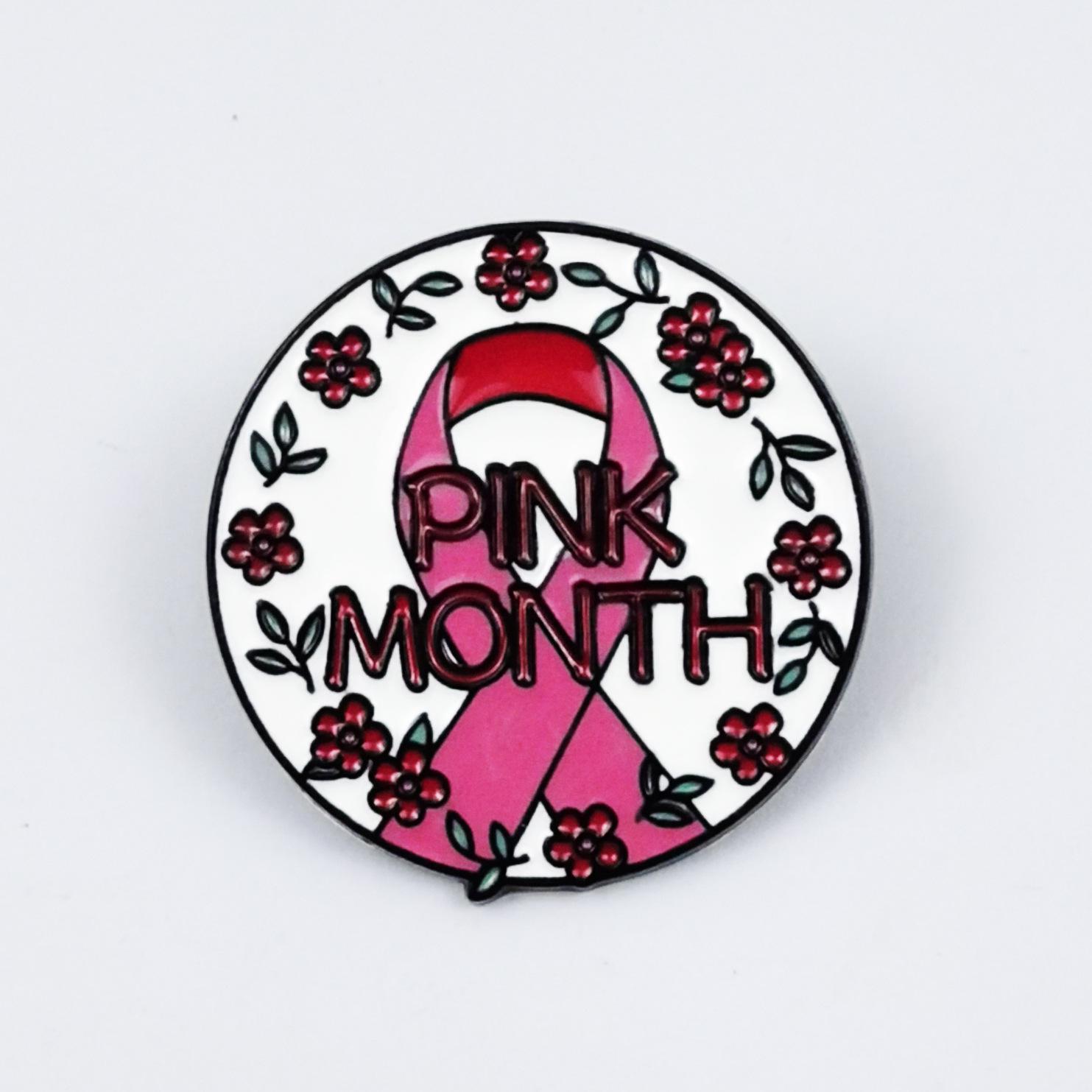Creative Pink Ribbon Brooch: Prevention Propaganda Alloy Badge Ornament