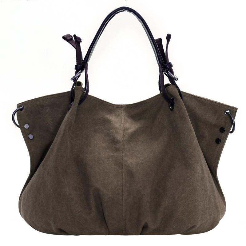 Canvas Bag Fashionable All-matching Korean Retro Women s Large Portable Cross-shoulder