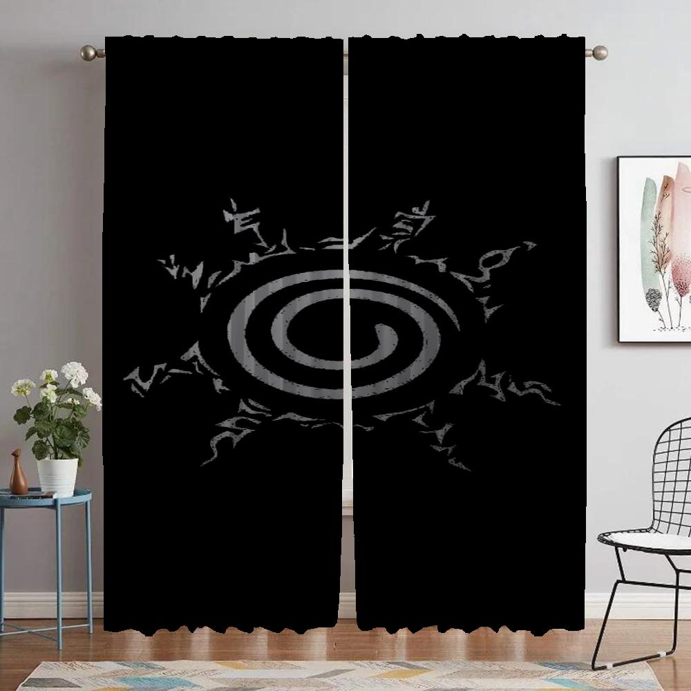 Tulle for Bedroom Narutos Shades Anti-mosquito Curtains for Living Room Blackout Curtains 2 Pieces Halloween Decoration Curtain