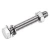 uxcell Hex Thread Bolts, Nuts, and Flat Lock Washer Kit, M8 X 50mm, 304 Stainless Steel, Fully Threaded Hex Bolts, Set of 4