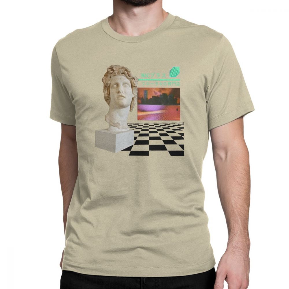 Vaporwave Tshirt Aesthetic Men T Shirts Hip Hop Floral Shoppe Macintosh Plus Fashion 100 Cotton Tees O Neck TShirt Gift Tops