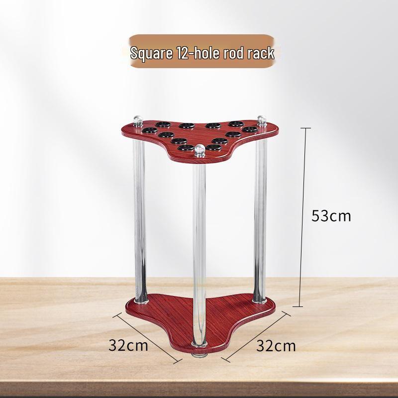 Floor-standing Multi-Purpose Rack for Pool Cues, Table Tennis Paddles, and Fishing Rods