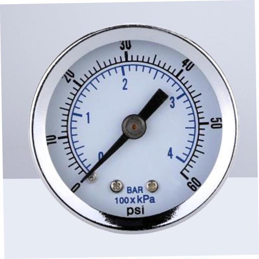 GLEAVI Burl Pressure Gauge 0-60 Psi Compressed Air Gauge Dual Scale 1/8 Thread Steel Meter