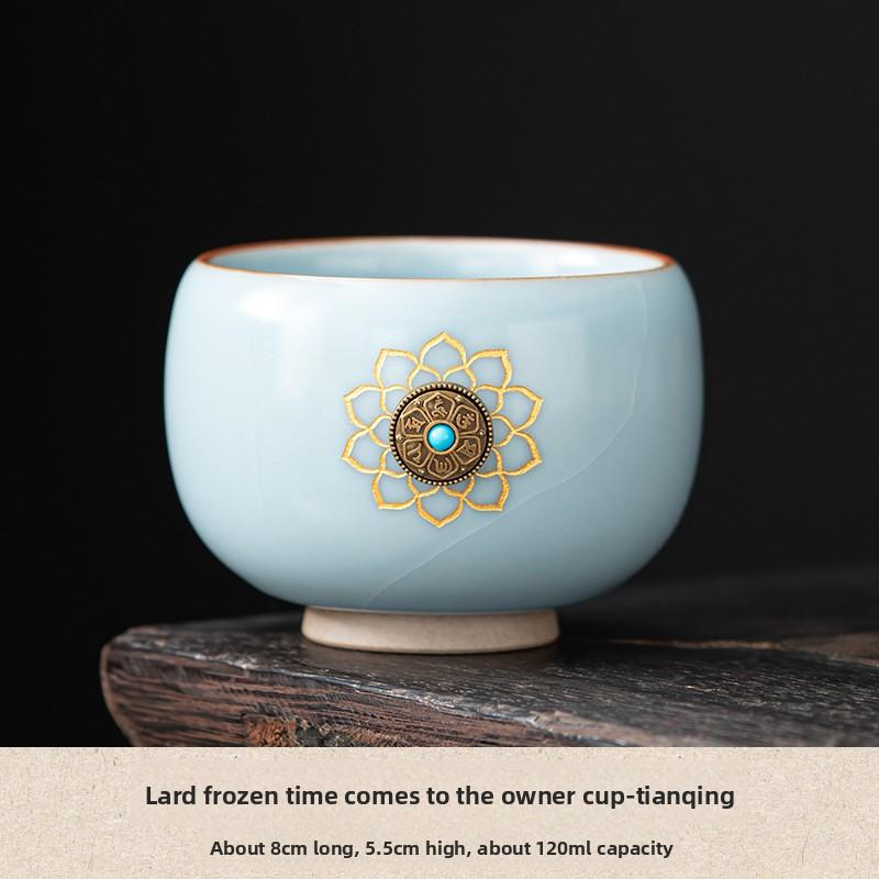 

Сало Мороз Поворот Удачи Мастерская Чашка Жу Кильн Чашка для Чаепития Кракле Глазурь Большой Размер Личный Набор для Чая Кунг-Фу Керамический Подарок 200ml