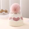 New Winter Baby Hat Double-layer Thickened Jacquard Love Knitted Hat 0-December Newborn Wool Hat