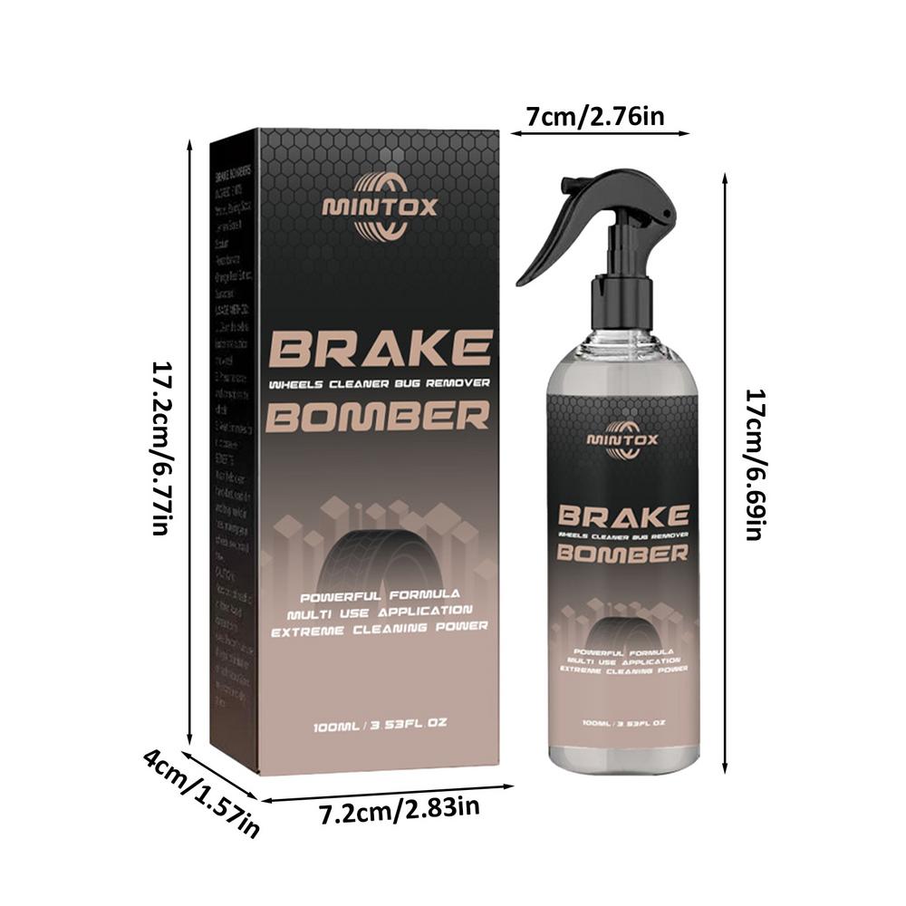 100ml Powerful Cleaner Brake Stealth Brake Bomber Spray Can with Sponge and Wipe Effective Brake Dust Remover Quite Brake Clean