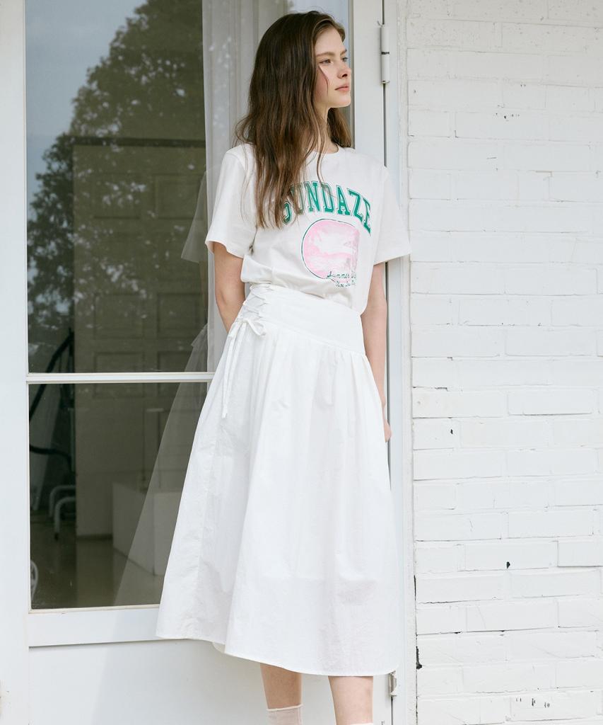 Ollibeudeollibeu Lace-Up Midi Skirt Ow6Ms4640