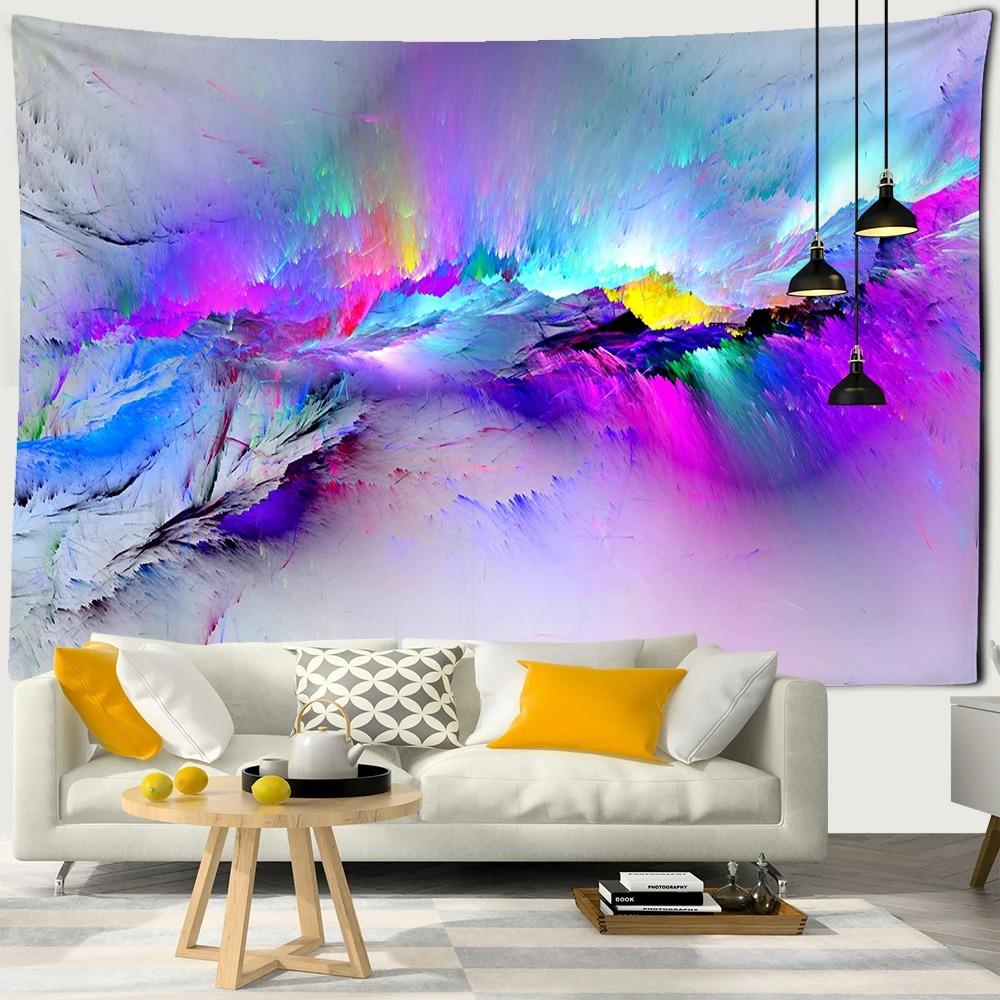 Decor colorat cu model de linii Tapiserie Dormitor Living Tapiserie Decor de perete acasă