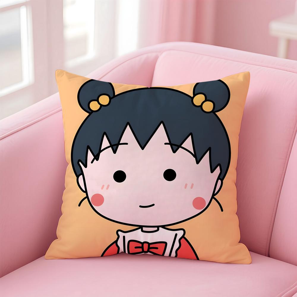 Poszewka na poduszkę Anime C-Chibi Maruko-chanS Wygodna Dwustronna Poszewka Idealna do Samochodu Sofy Sypialni i Nie Tylko