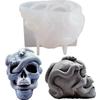 Halloween Skeleton Snakehead DIY Epoxy Resin Mold Double Snake Silicone Mold Horror Ghost House Desktop Decoration Candle Mold