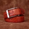 Belt Men's Wide Business Fashion Formal Wear Suit Pants Snake Pattern Leather Pin Buckle Pure Cowhide Embossed Men's Belt