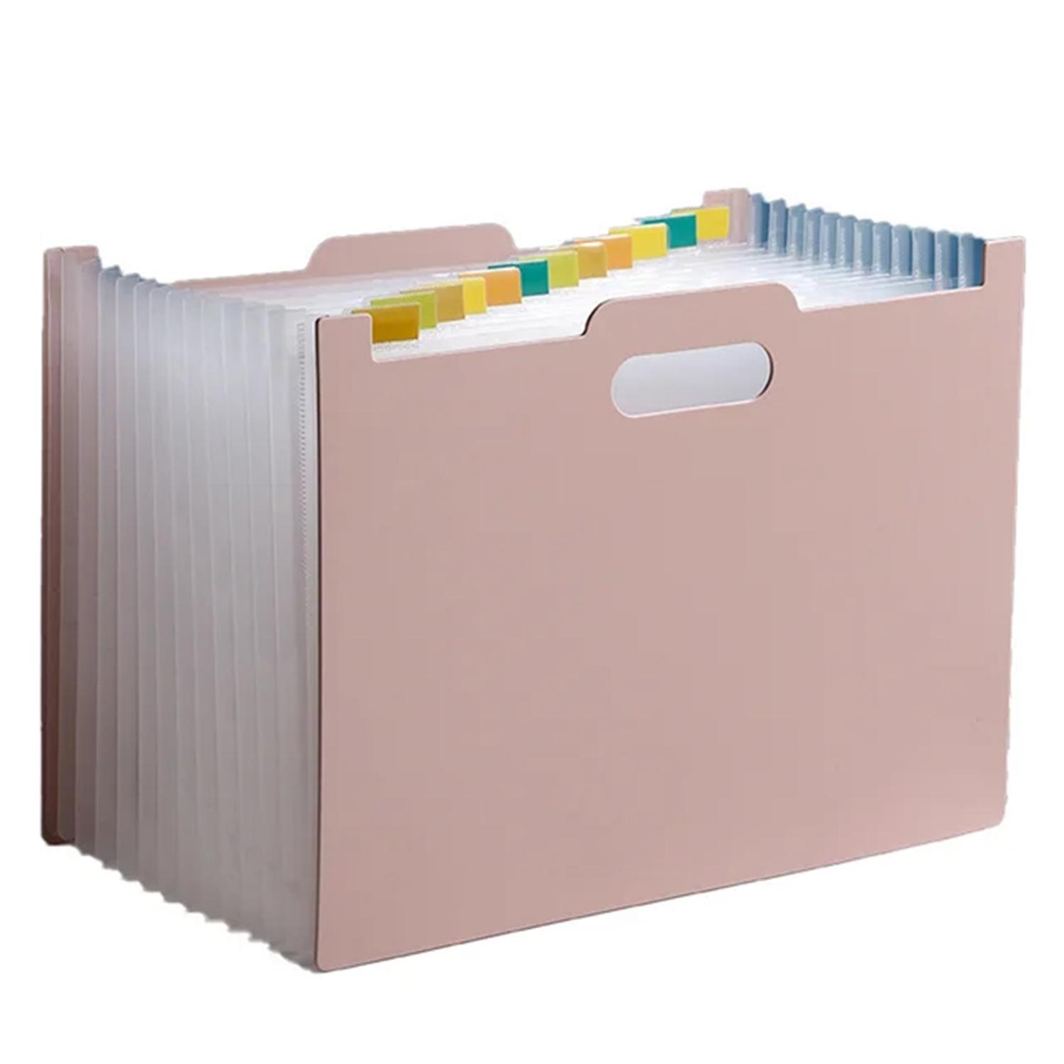 Uitbreidbare Bestandsmap Papier Organizer Map Documenten Organizer Map Meerkleurig Roze roze