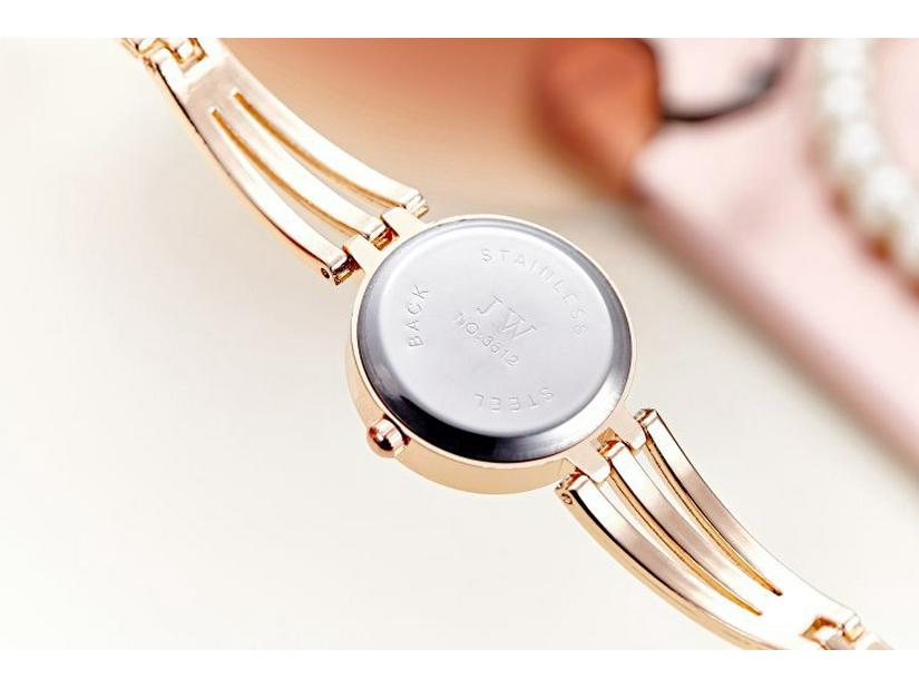 Echte Damen Strass Stahlband Runde Uhr - Koreanischer Stil Studentenmode