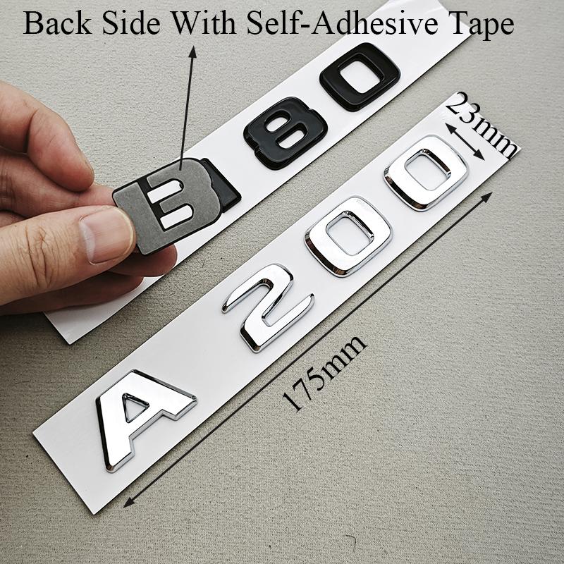 3D ABS A180 A200 B180 B200 Logo Emblem Letters Sticker Car Trunk Badge For Mercedes Benz Auto Accessories
