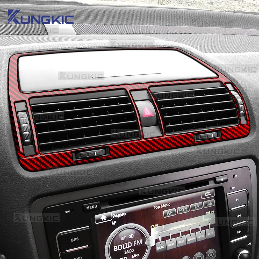 Real Soft Carbon Fiber Middle Dashboard Vent Trim For Skoda Octavia 1z3 1z5 A5 2005 2006 2007 2008 2009 2010 2011 2012 2013
