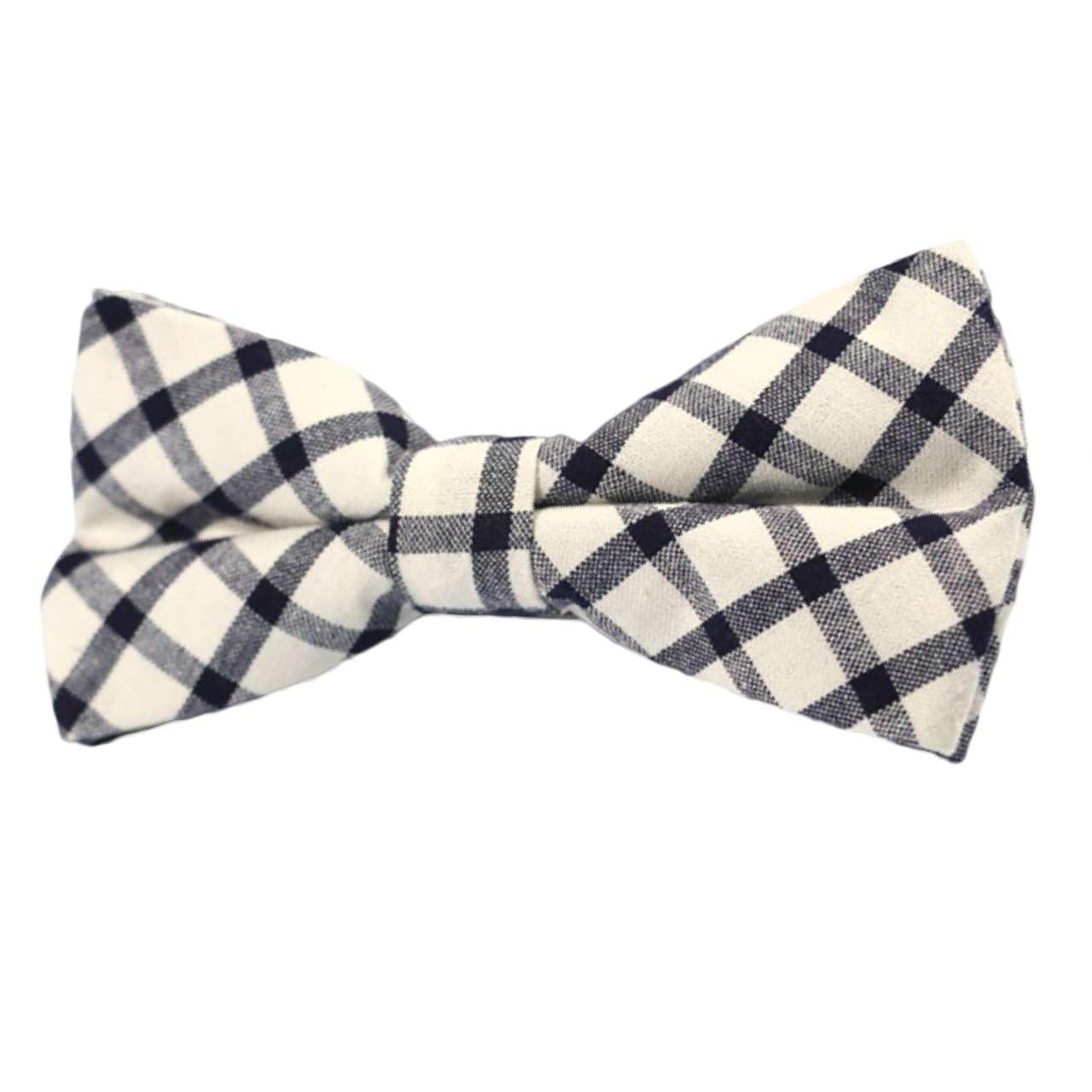 

[White Fang] Cotton Check Bow Tie, Suitable for Weddings, Business, Students, and More - Simple Design - Men s NC123 (A04)