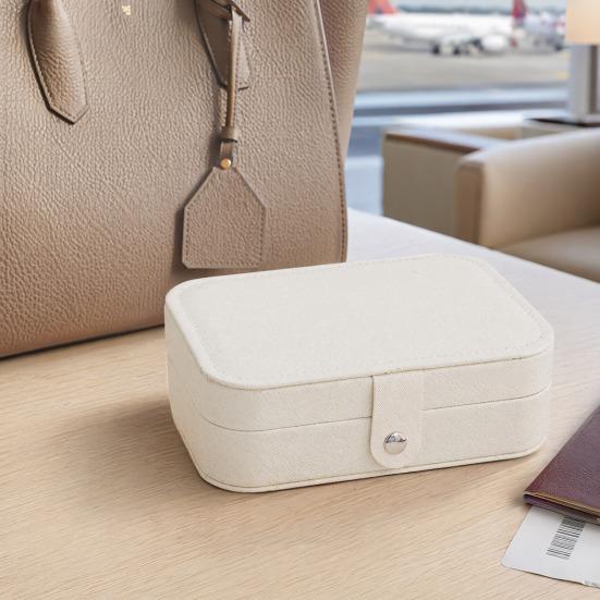 PU Leather Jewelry Box, Multi-Layer Organizer, Compact Lightweight Protective Jewelry Holder, for Rings Earrings Bracelets