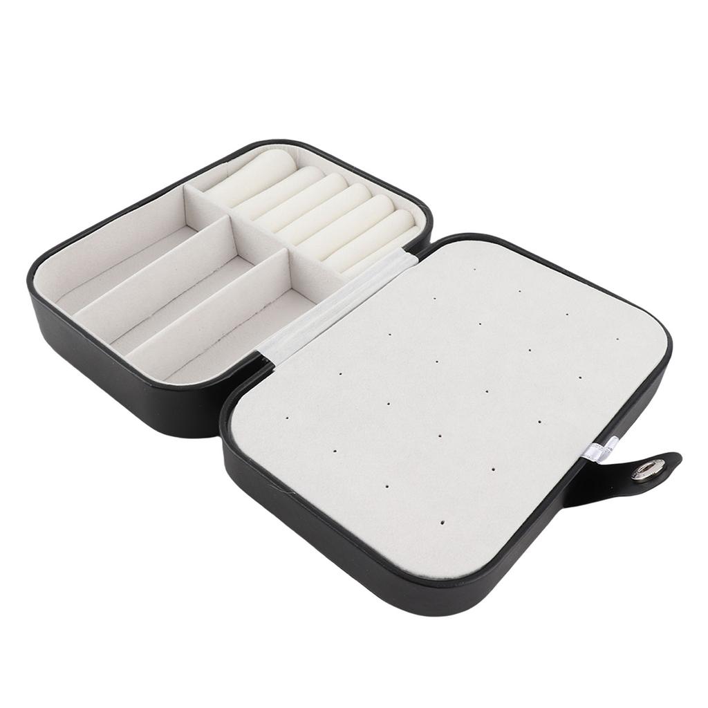 Earring Jewelry Box Waterproof PU Leather Large Capacity Simple Compact Earrings Jewelry Desktop