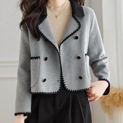Jacke Damen Kurz Herbst und Winter Neu Kleiner Temperament Anzug Strickmantel
