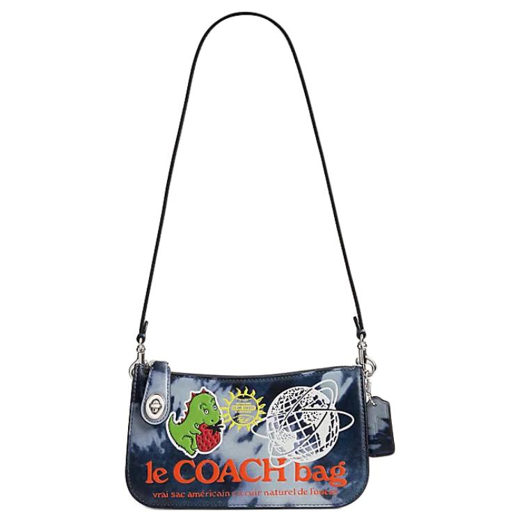 

Coach Penn 21 Tie-Dye Print Zipper Closure Leather Crossbody Bag Small Women bags Navy-Blue CU832-LHNI9 Basic Set (Bag+Dust Bag)